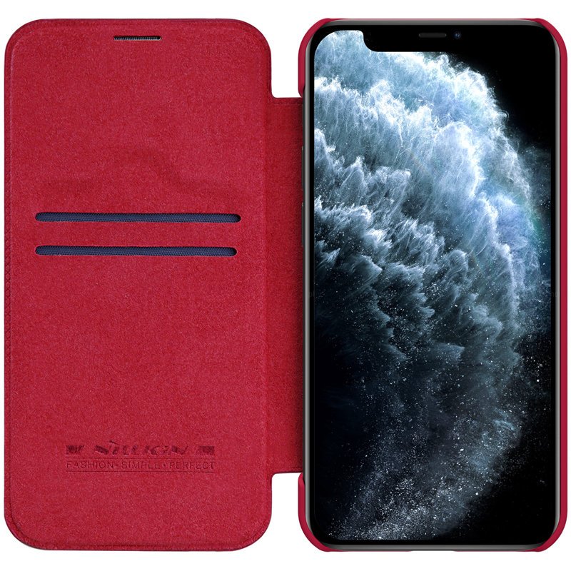 Pokrowiec skrzany Nillkin Qin czerwony Apple iPhone 12 Mini / 4