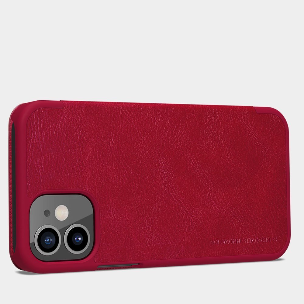 Pokrowiec skrzany Nillkin Qin czerwony Apple iPhone 12 Mini / 6