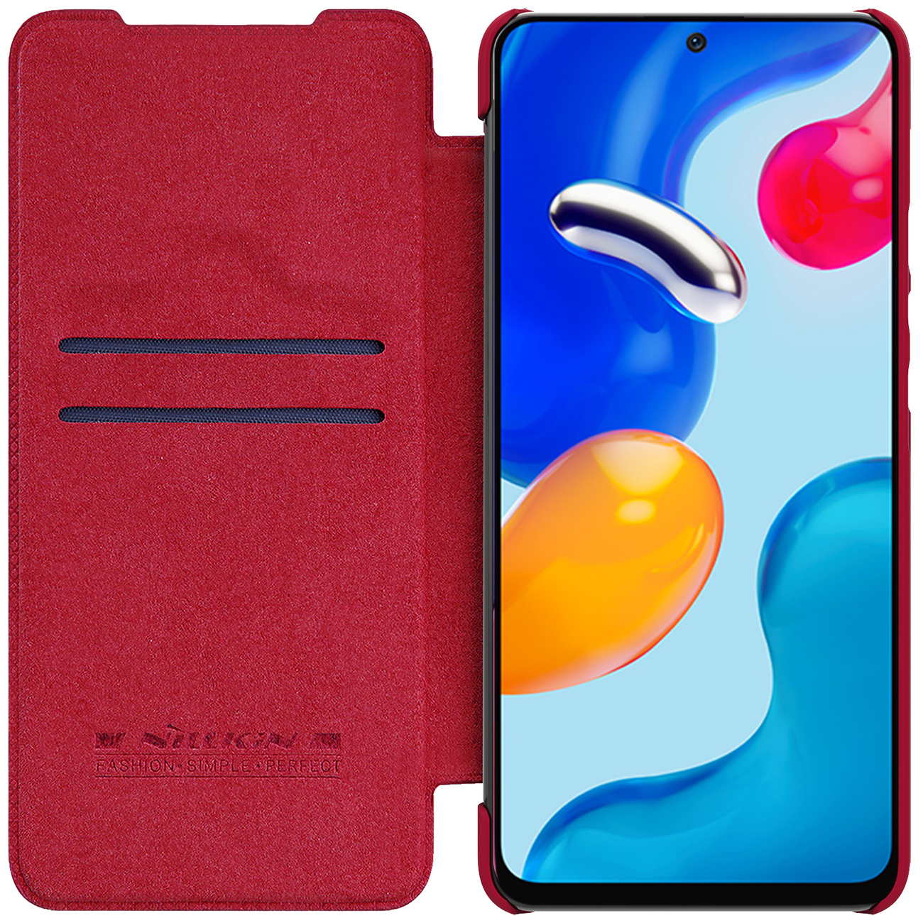 Pokrowiec sk�rzany Nillkin Qin czerwony Xiaomi Redmi Note 11 / 7