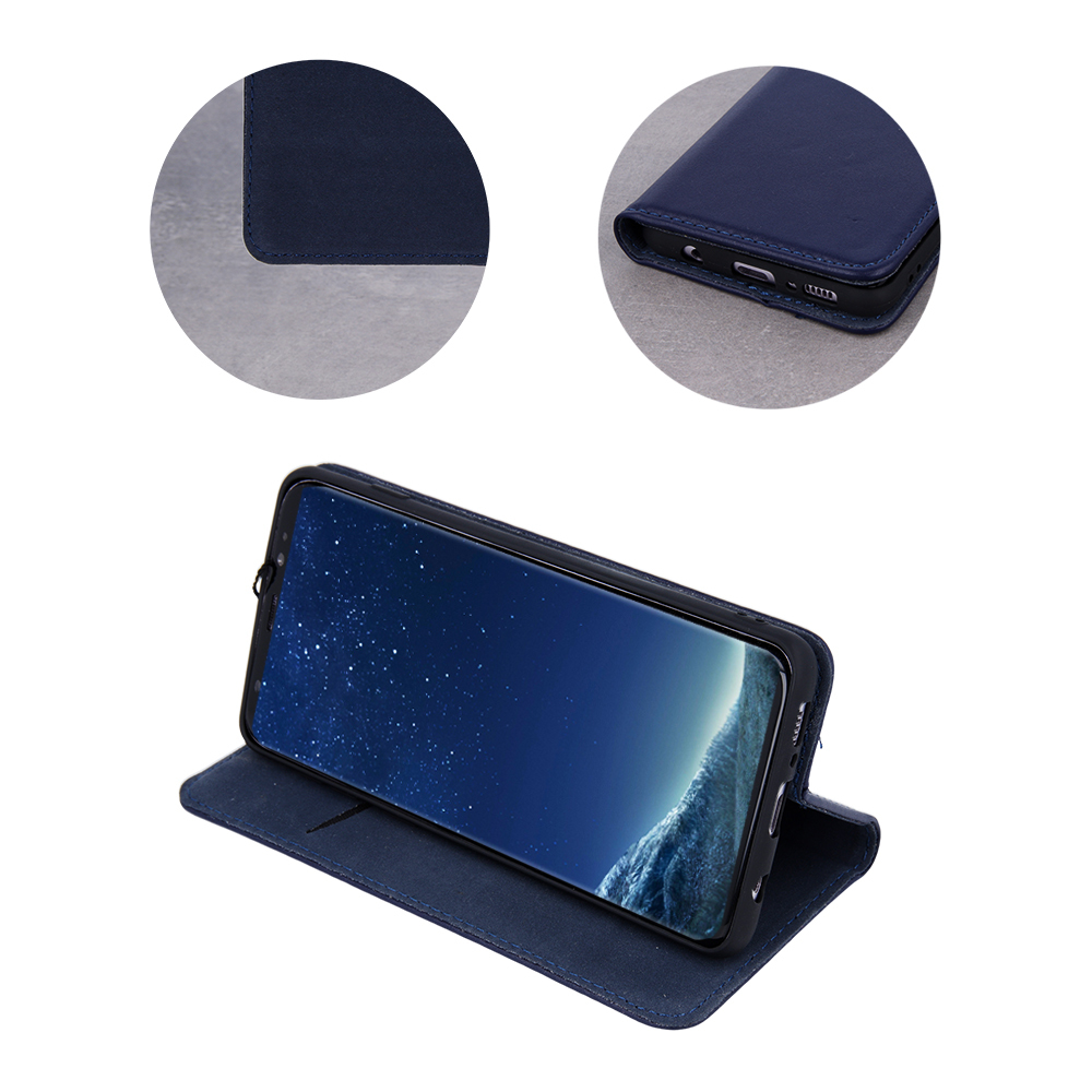 Etui skrzane zamykane z klapk i magnesem Smart Pro granatowy Samsung Galaxy A51 / 3