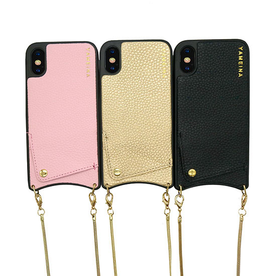 Pokrowiec sk�rzany Torebka Simply z�oty Apple iPhone XR / 3