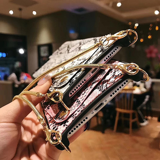 Pokrowiec skórzany Torebka Snake biały Apple iPhone X / 5 Pokrowiec skórzany Torebka Snake biały Apple iPhone X / 5