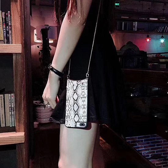 Pokrowiec sk�rzany Torebka Snake szary Apple iPhone XR / 9