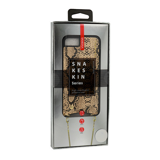 Pokrowiec sk�rzany Torebka Snake z�oty Apple iPhone XR