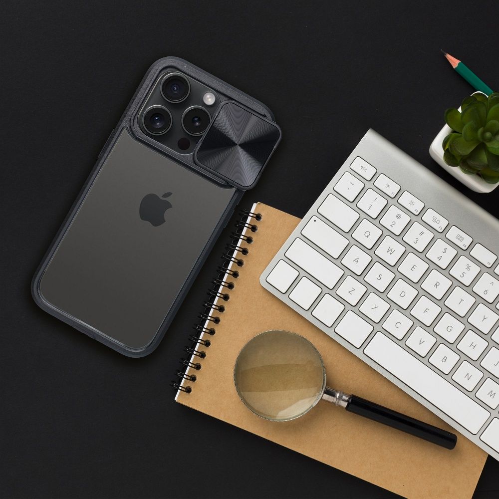 Pokrowiec Slider czarny Apple iPhone 12 Pro / 5 Pokrowiec Slider czarny Apple iPhone 12 Pro / 5