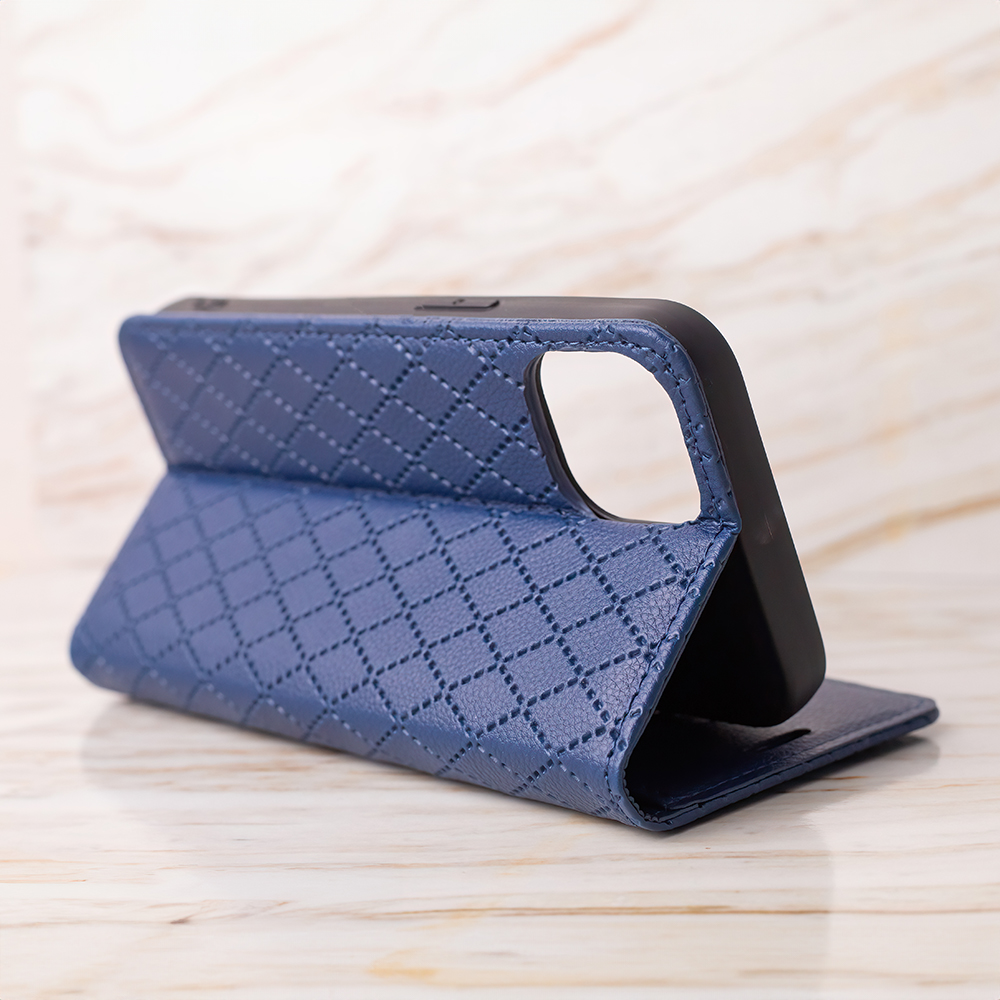 Pokrowiec Smart Caro granatowe Motorola Edge 70 Fusion / 5