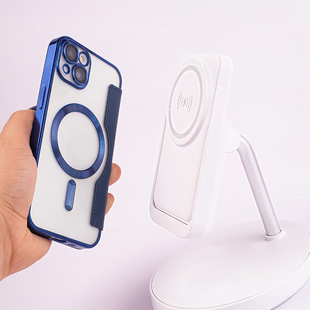 Pokrowiec Smart Chrome Mag granatowy Apple iPhone 15 Plus / 9