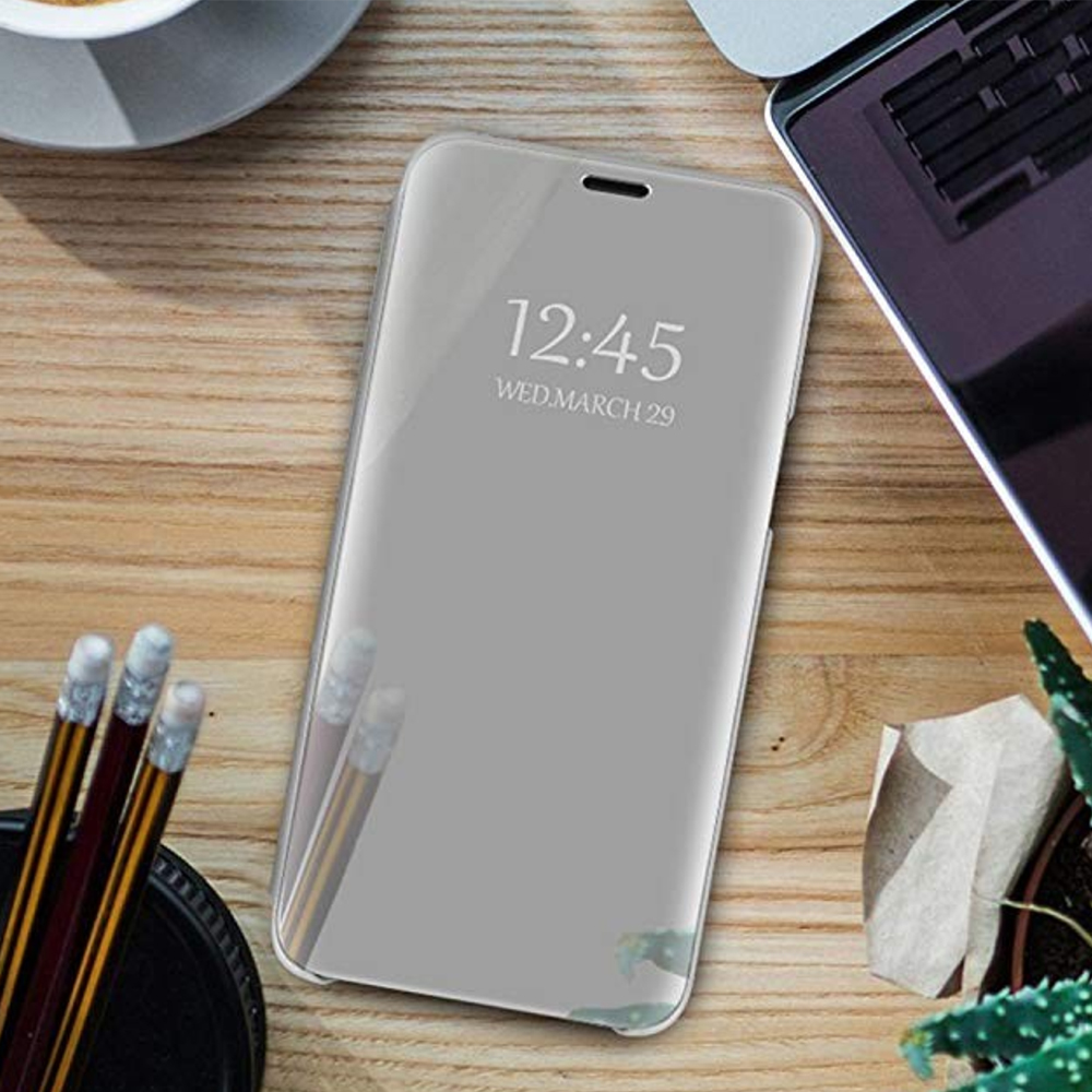 Pokrowiec Smart Clear View srebrny Xiaomi Mi Note 10 Lite / 6