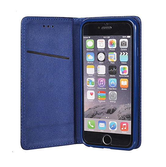 Etui zamykane z klapką i magnesem Smart Magnet granatowy Huawei P8 Lite / 2 Etui zamykane z klapką i magnesem Smart Magnet granatowy Huawei P8 Lite / 2