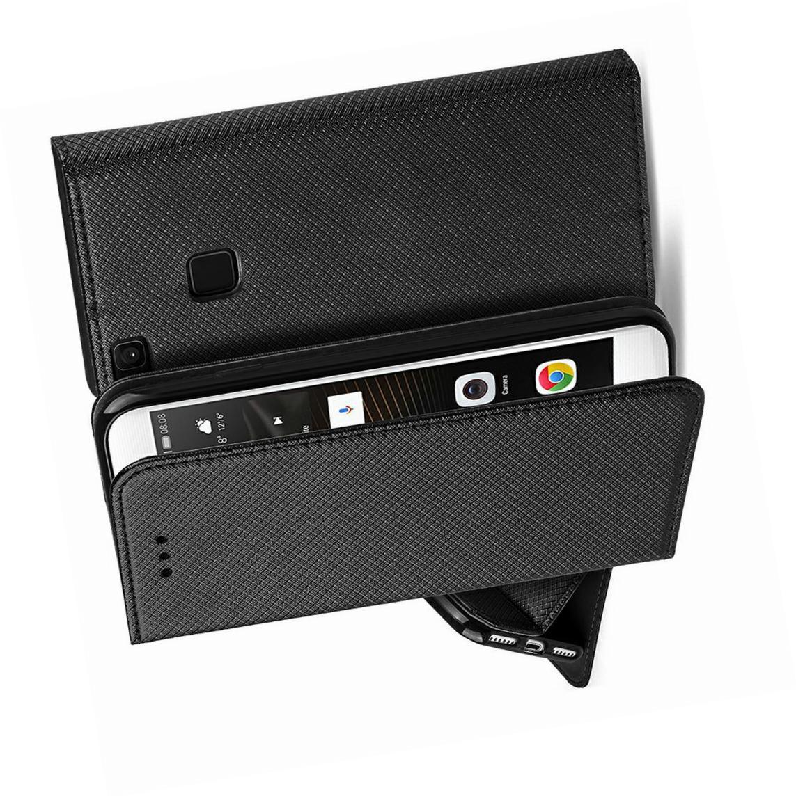 Etui zamykane z klapk� i magnesem Smart Magnet czarny Huawei P30 Lite