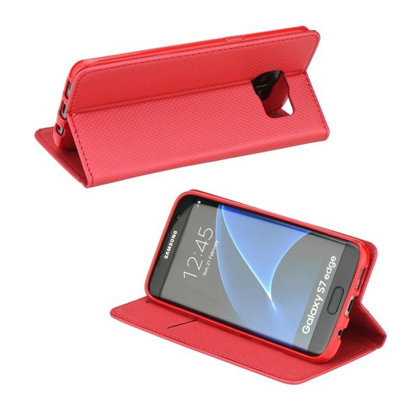 Etui zamykane z klapk i magnesem Smart Magnet czerwony Samsung A02S / 4