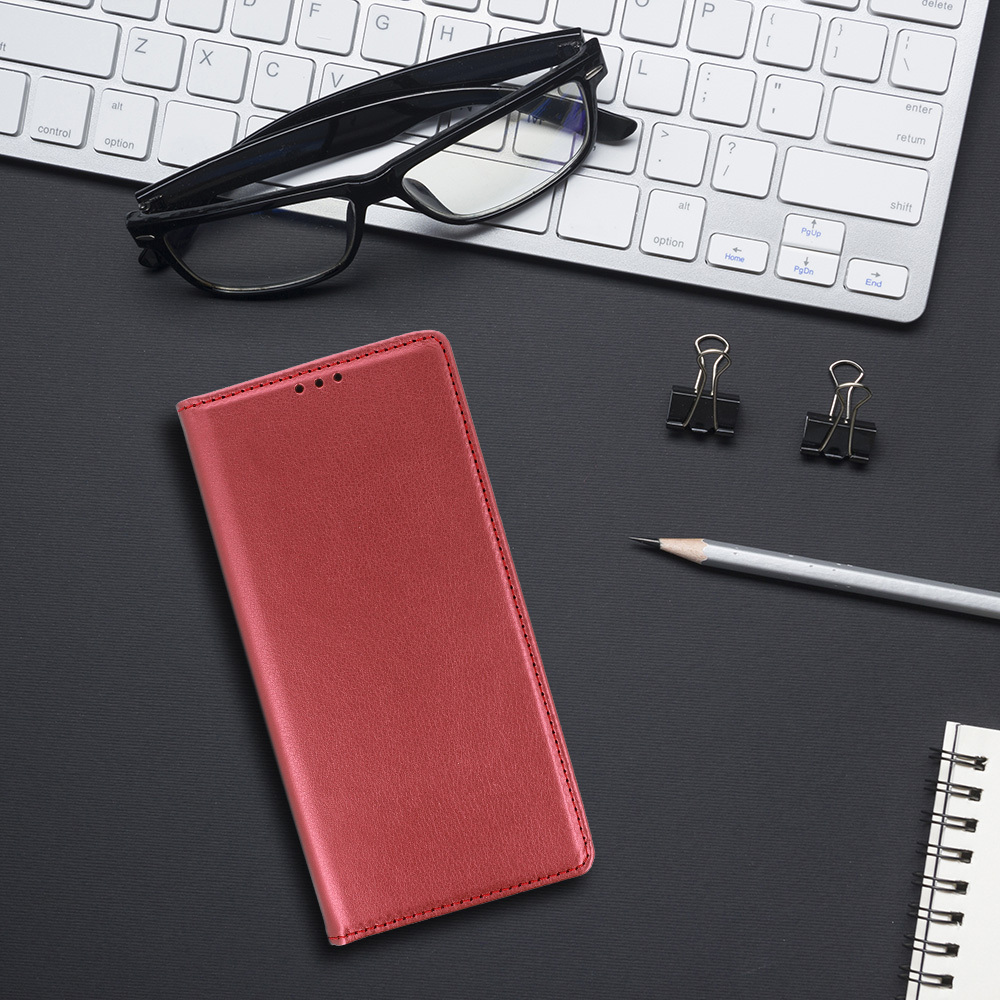 Pokrowiec Smart Magneto burgundowy Xiaomi Redmi Note 12 4G / 8