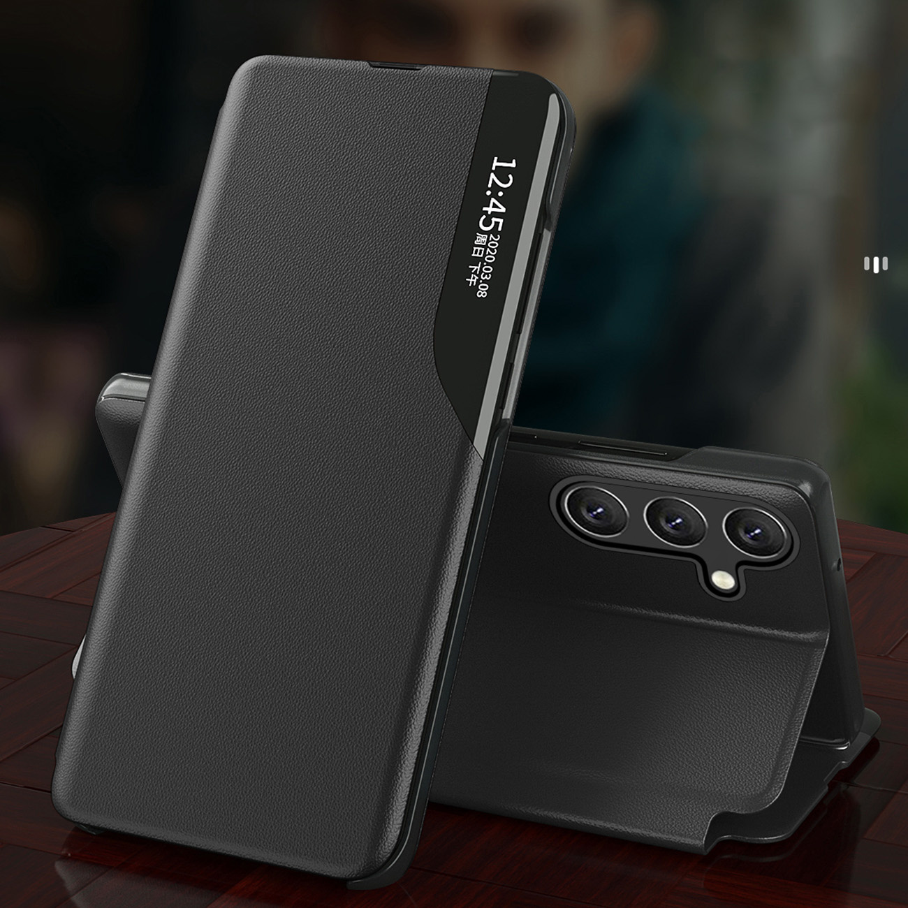Pokrowiec Smart View Flip Cover niebieski Xiaomi Redmi Note 12 5G / 8 Pokrowiec Smart View Flip Cover niebieski Xiaomi Redmi Note 12 5G / 8