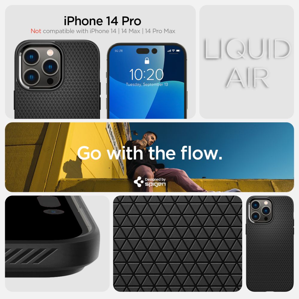 Pokrowiec Spigen Liquid Air czarny Apple iPhone 14 Pro / 11