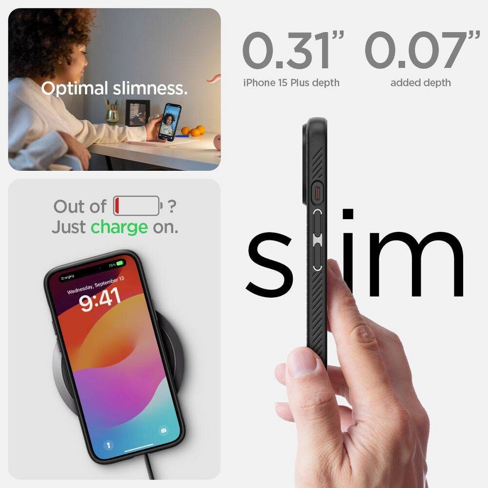 Pokrowiec Spigen Liquid Air czarny Apple iPhone 16 Plus / 11 Pokrowiec Spigen Liquid Air czarny Apple iPhone 16 Plus / 11