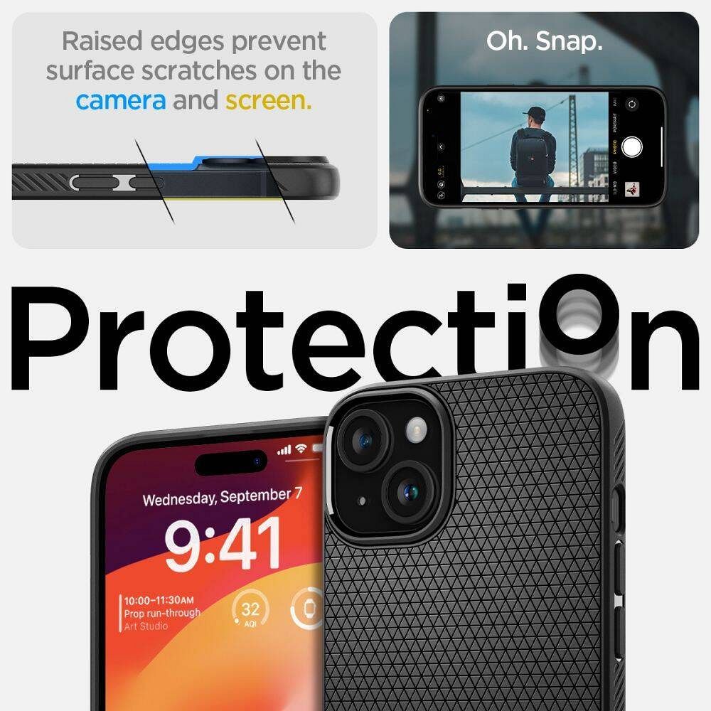 Pokrowiec Spigen Liquid Air czarny Apple iPhone 16 Plus / 12 Pokrowiec Spigen Liquid Air czarny Apple iPhone 16 Plus / 12