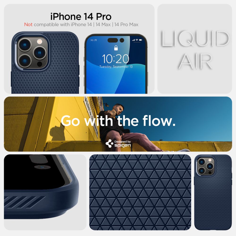 Pokrowiec Spigen Liquid Air granatowy Apple iPhone 14 Pro / 11
