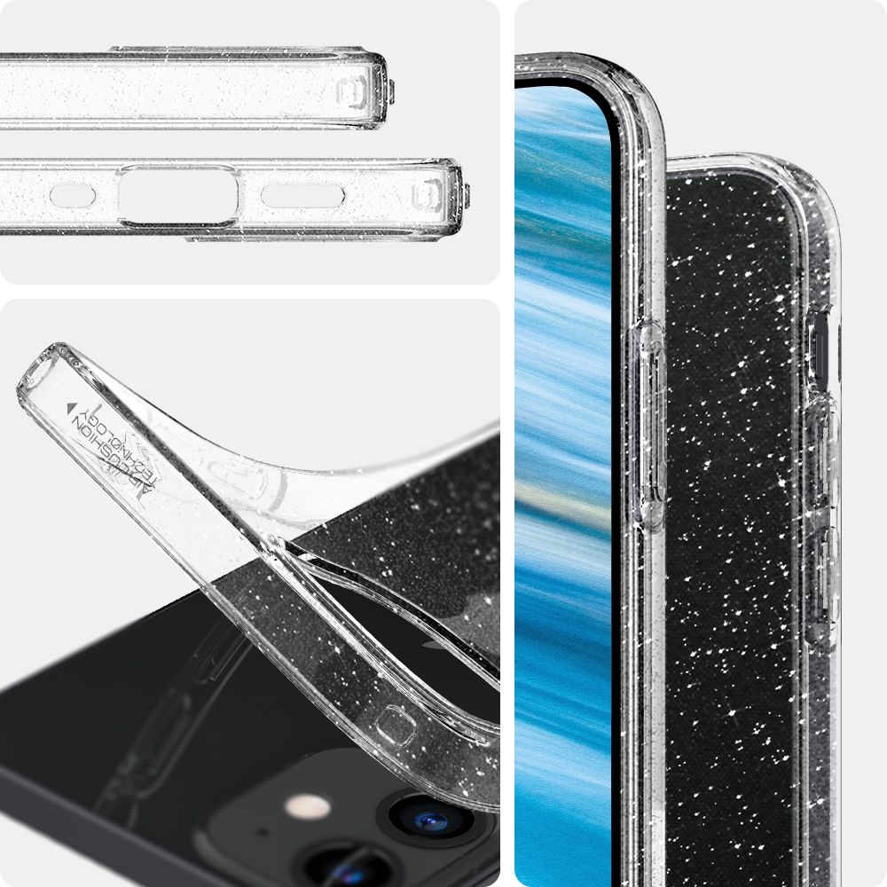 Pokrowiec Spigen Liquid Crystal Glitter przeroczysty Apple iPhone 12 Mini / 8