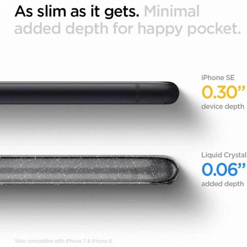 Pokrowiec Spigen Liquid Crystal Glitter przeźroczysty Apple iPhone SE 2020 / 2 Pokrowiec Spigen Liquid Crystal Glitter przeźroczysty Apple iPhone SE 2020 / 2