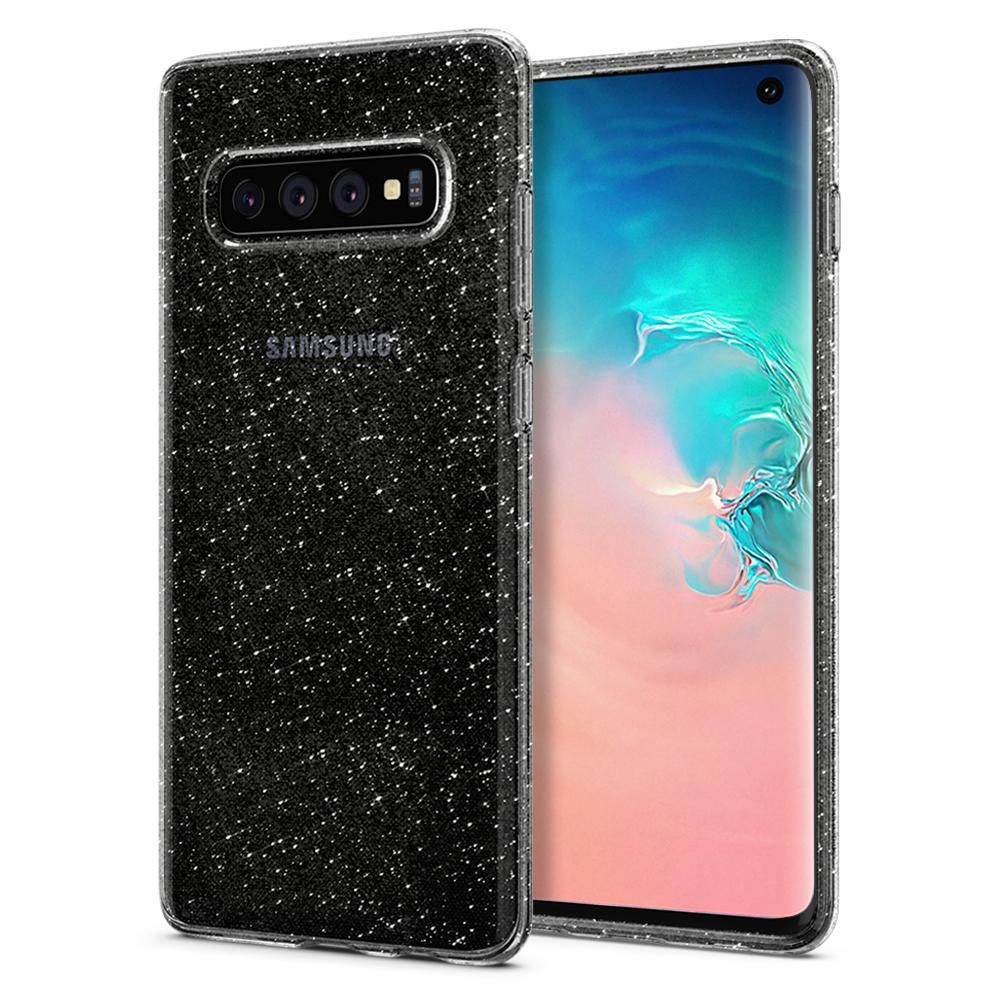 Pokrowiec Spigen Liquid Crystal Glitter prze�roczysty Samsung Galaxy S10 / 2