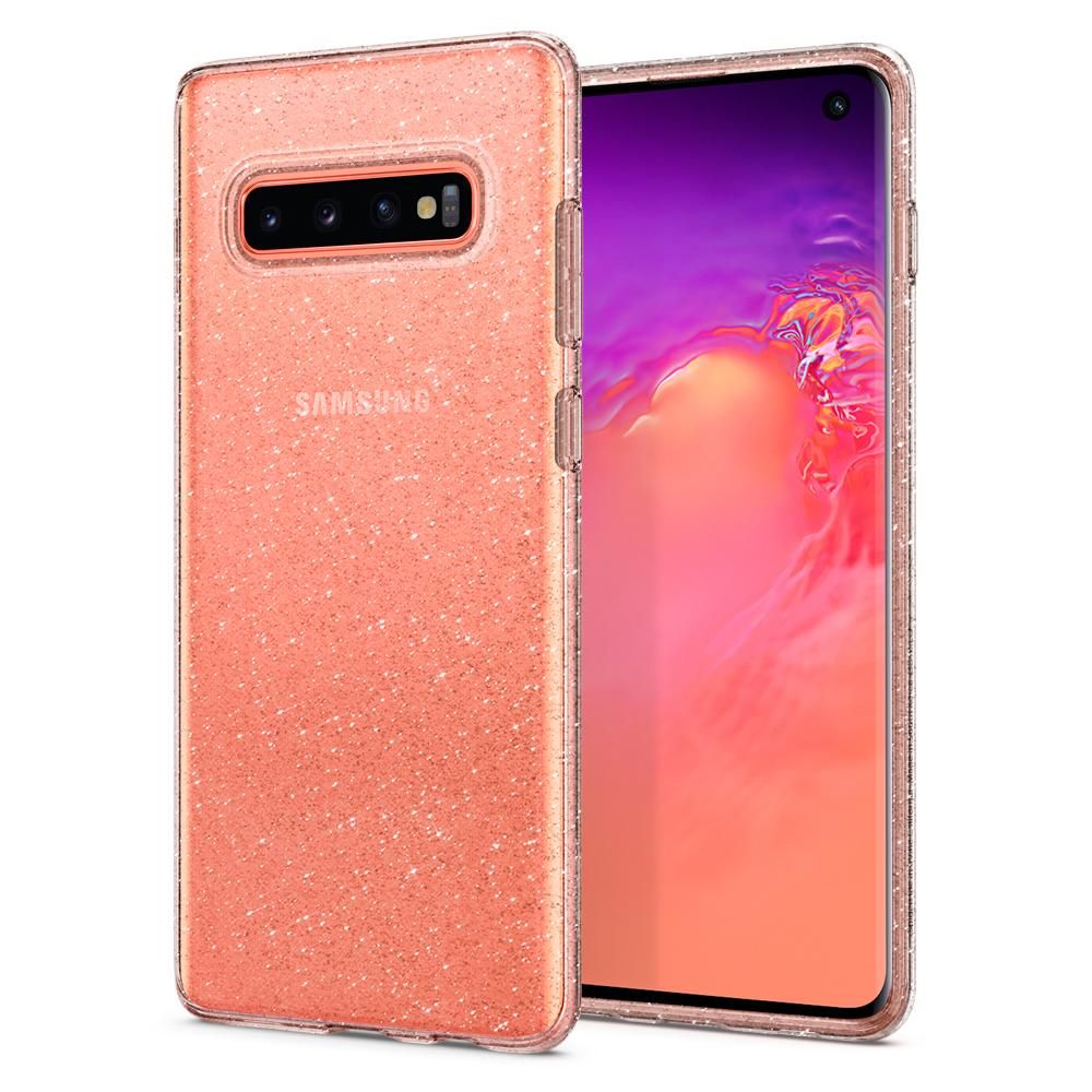 Pokrowiec Spigen Liquid Crystal Glitter prze�roczysty Samsung Galaxy S10 / 7