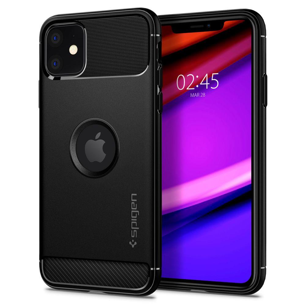 Pokrowiec Spigen Rugged Armor czarny Apple iPhone 11 Pokrowiec Spigen Rugged Armor czarny Apple iPhone 11