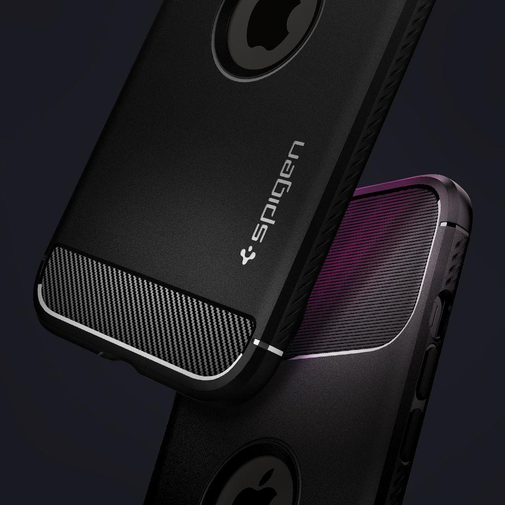 Pokrowiec Spigen Rugged Armor czarny Apple iPhone 12 / 11 Pokrowiec Spigen Rugged Armor czarny Apple iPhone 12 / 11