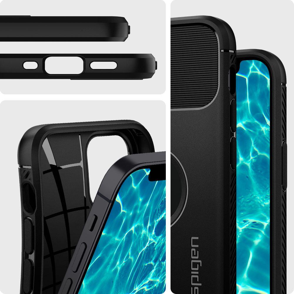 Pokrowiec Spigen Rugged Armor czarny Apple iPhone 12 Mini / 8 Pokrowiec Spigen Rugged Armor czarny Apple iPhone 12 Mini / 8