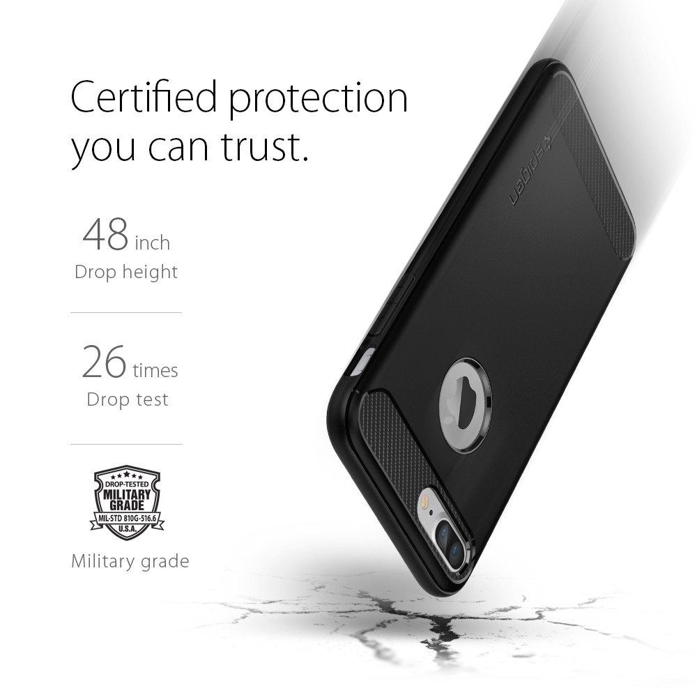 Pokrowiec pancerny Spigen Rugged Armor czarny Apple iPhone 8 Plus / 12 Pokrowiec pancerny Spigen Rugged Armor czarny Apple iPhone 8 Plus / 12