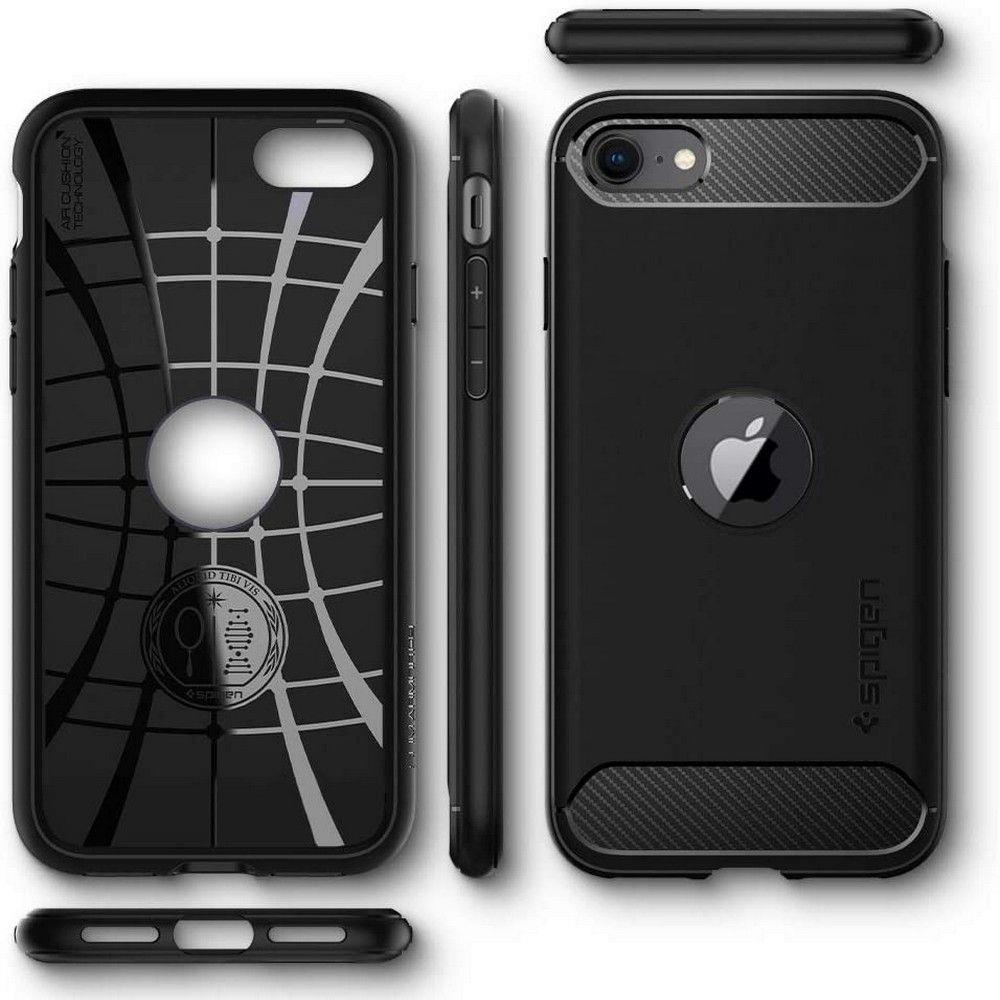Pokrowiec Spigen Rugged Armor czarny Apple iPhone SE 2022 / 4 Pokrowiec Spigen Rugged Armor czarny Apple iPhone SE 2022 / 4