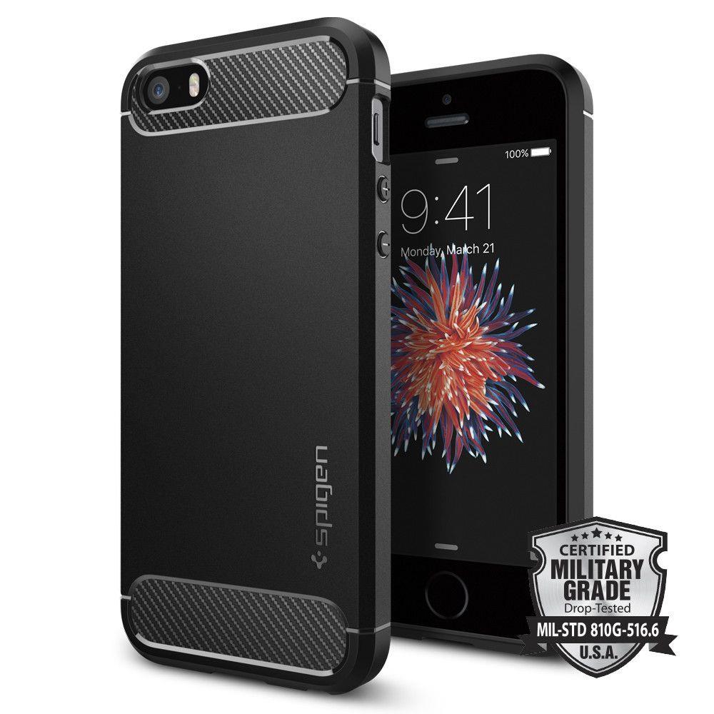 Pokrowiec Spigen Rugged Armor czarny Apple iPhone SE