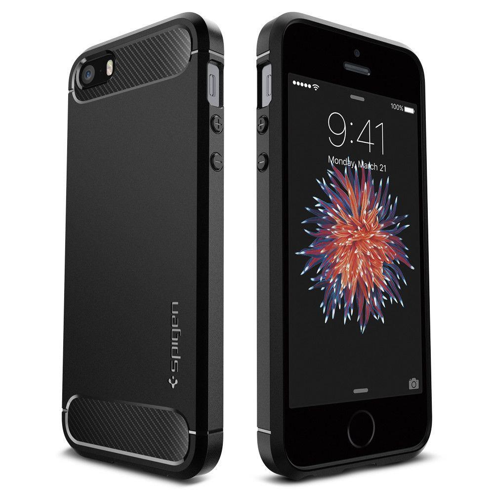 Pokrowiec Spigen Rugged Armor czarny Apple iPhone SE / 2