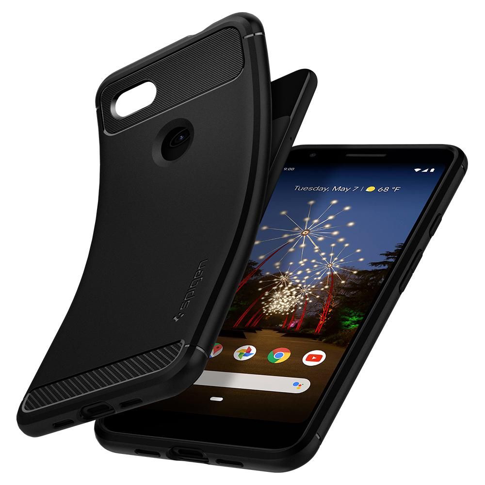 Pokrowiec pancerny Spigen Rugged Armor czarny Google Pixel 3a / 7