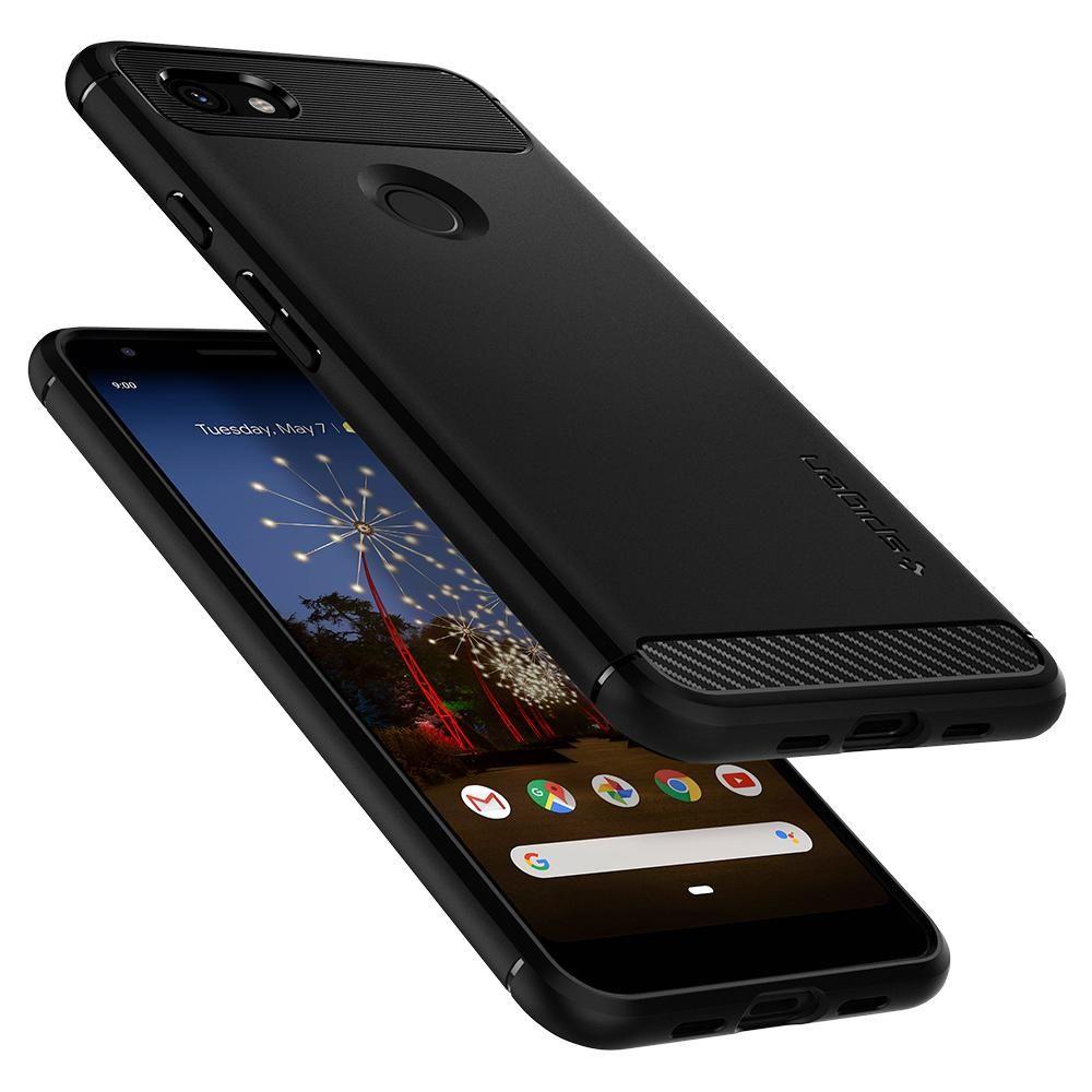 Pokrowiec Spigen Rugged Armor czarny Google Pixel 3a / 6