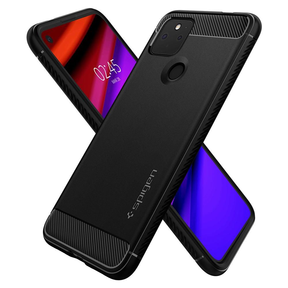 Pokrowiec pancerny Spigen Rugged Armor czarny Google Pixel 4a 5G / 5