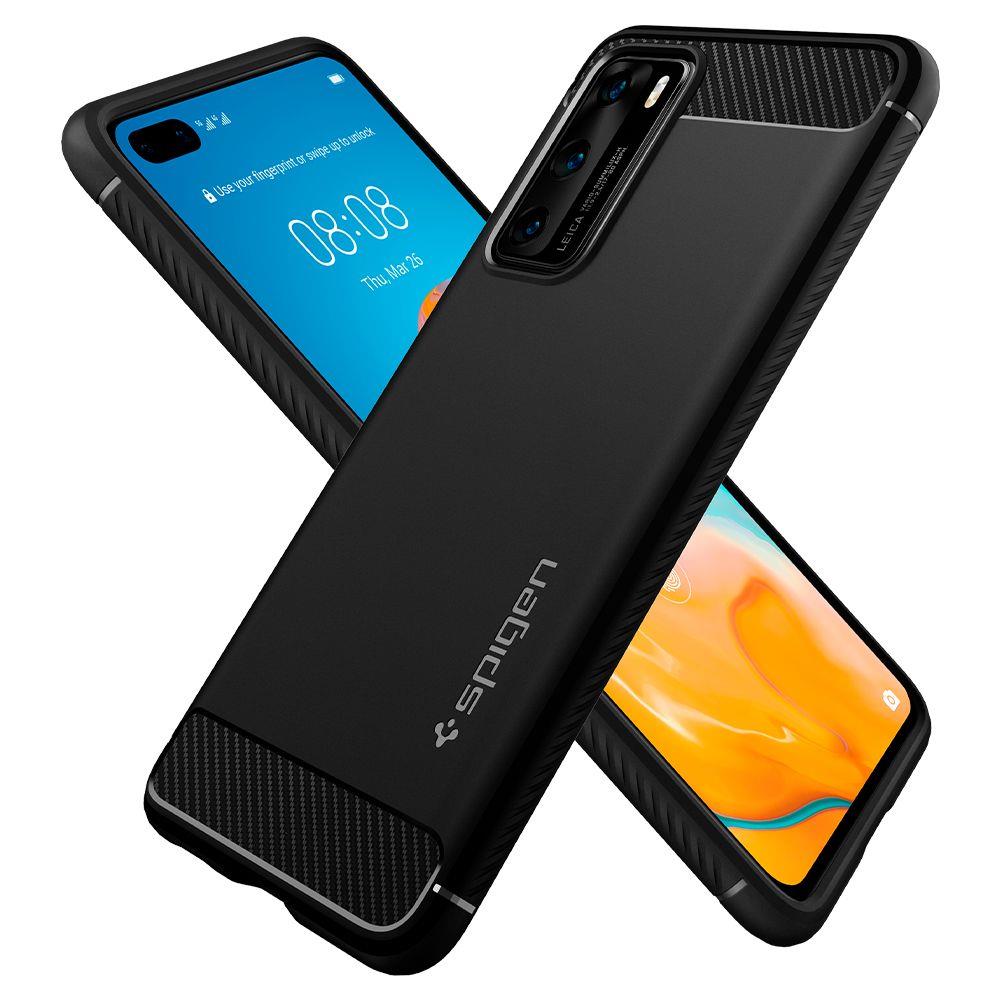 Pokrowiec Spigen Rugged Armor czarny Huawei P40 / 5
