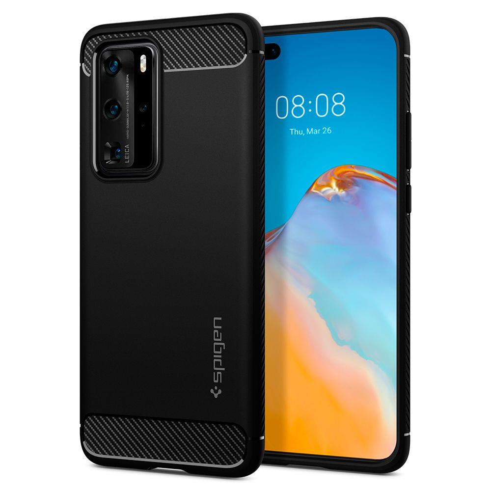 Pokrowiec Spigen Rugged Armor czarny Huawei P40 Pro