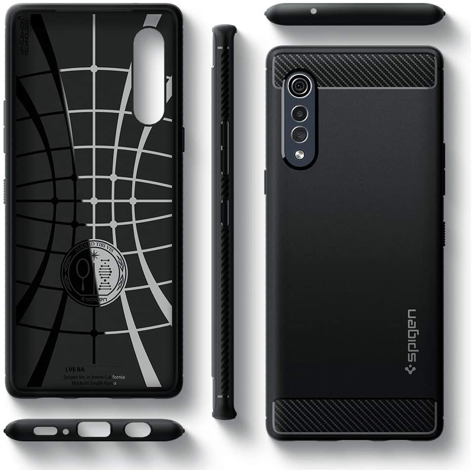 Pokrowiec pancerny Spigen Rugged Armor czarny LG Velvet / 3