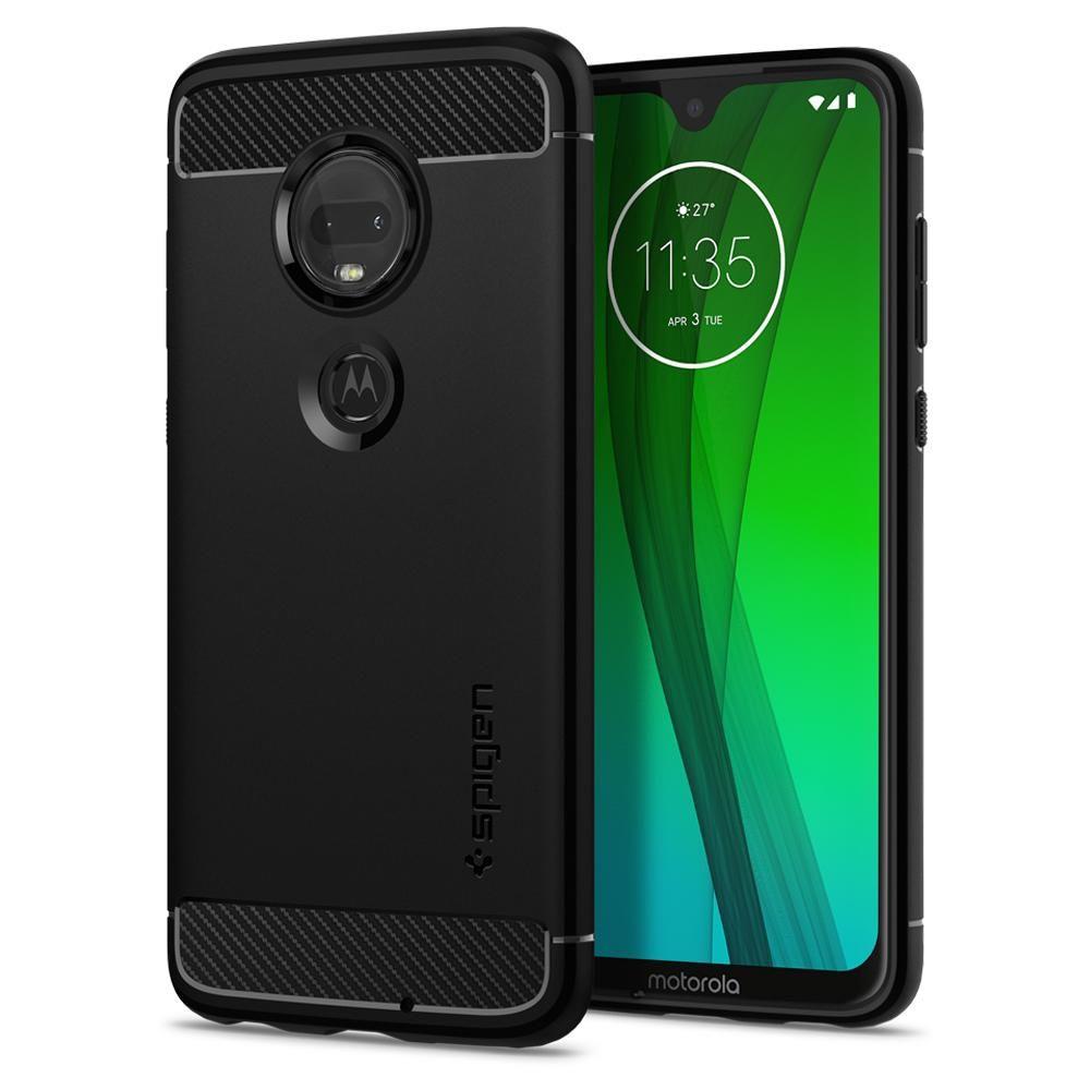 Pokrowiec Spigen Rugged Armor czarny Motorola Moto G7 Plus