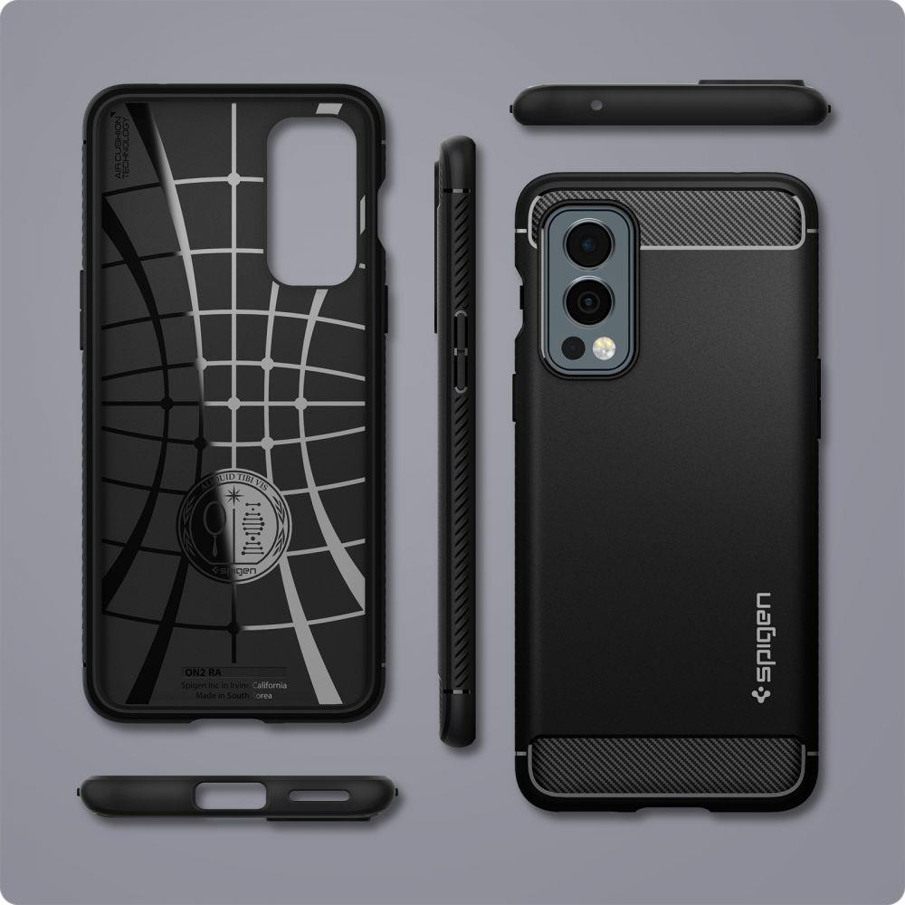 Pokrowiec Spigen Rugged Armor czarny OnePlus Nord 2 5G / 2 Pokrowiec Spigen Rugged Armor czarny OnePlus Nord 2 5G / 2