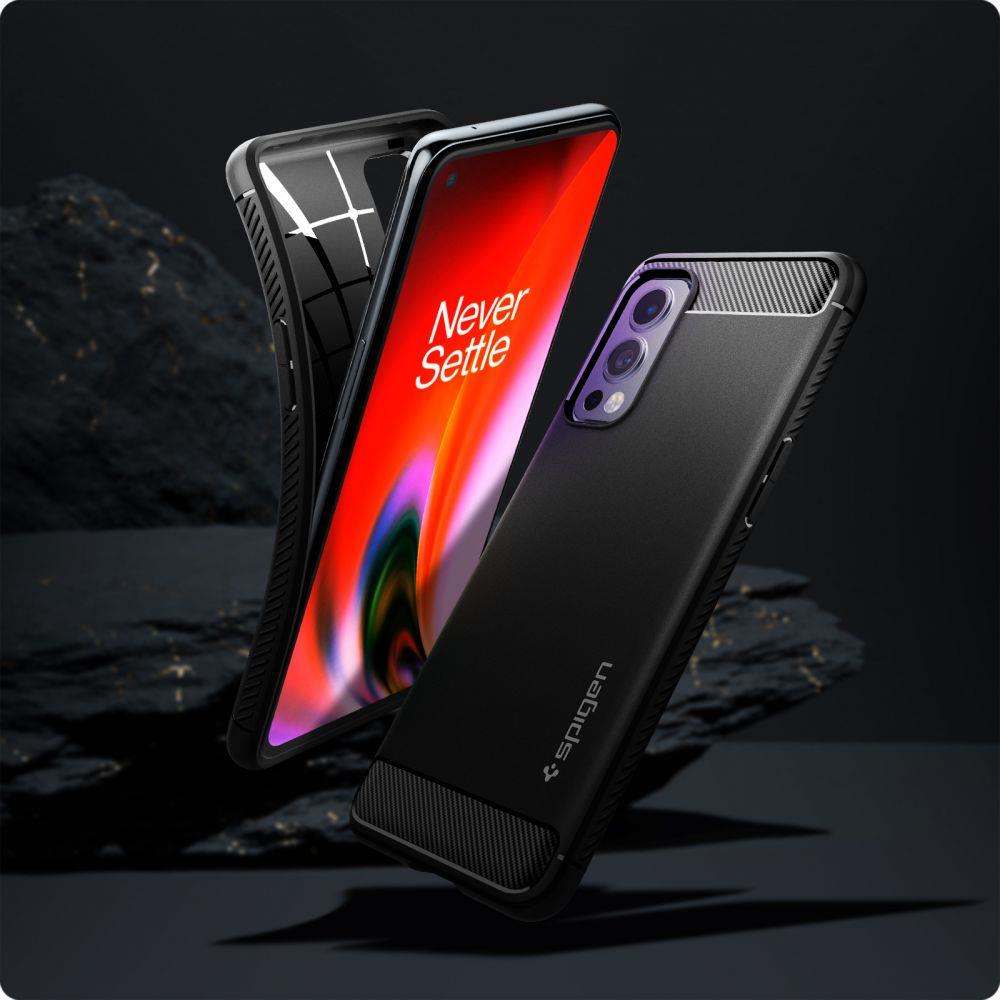 Pokrowiec Spigen Rugged Armor czarny OnePlus Nord 2 5G / 7 Pokrowiec Spigen Rugged Armor czarny OnePlus Nord 2 5G / 7