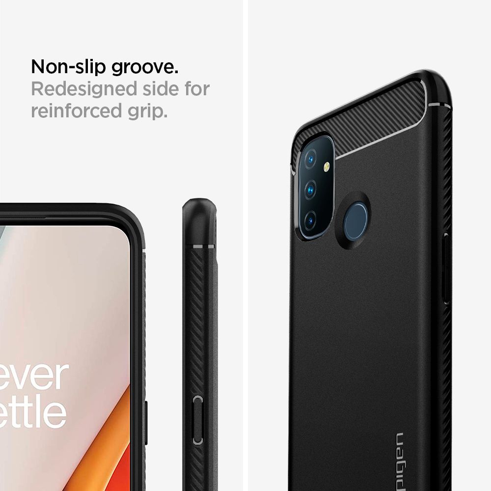 Pokrowiec pancerny Spigen Rugged Armor czarny OnePlus Nord N100 / 6 Pokrowiec pancerny Spigen Rugged Armor czarny OnePlus Nord N100 / 6