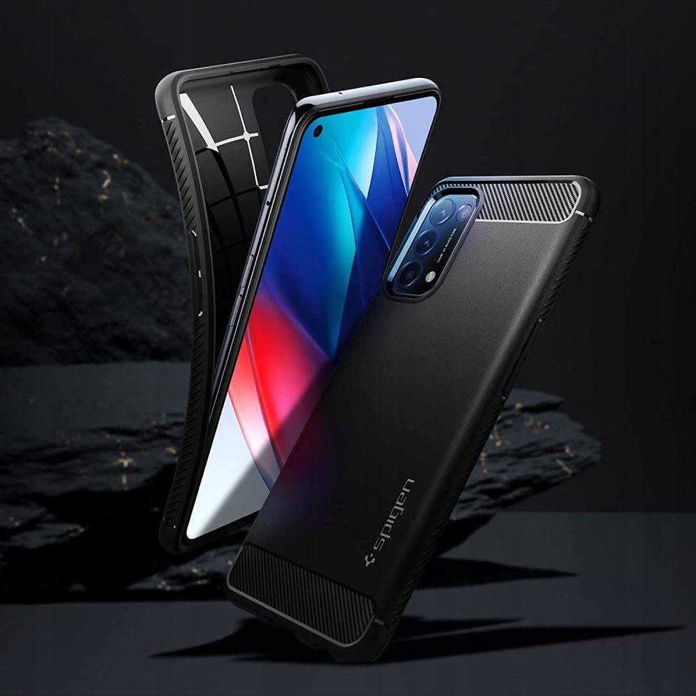 Pokrowiec pancerny Spigen Rugged Armor czarny Oppo Reno 5 5G / 2