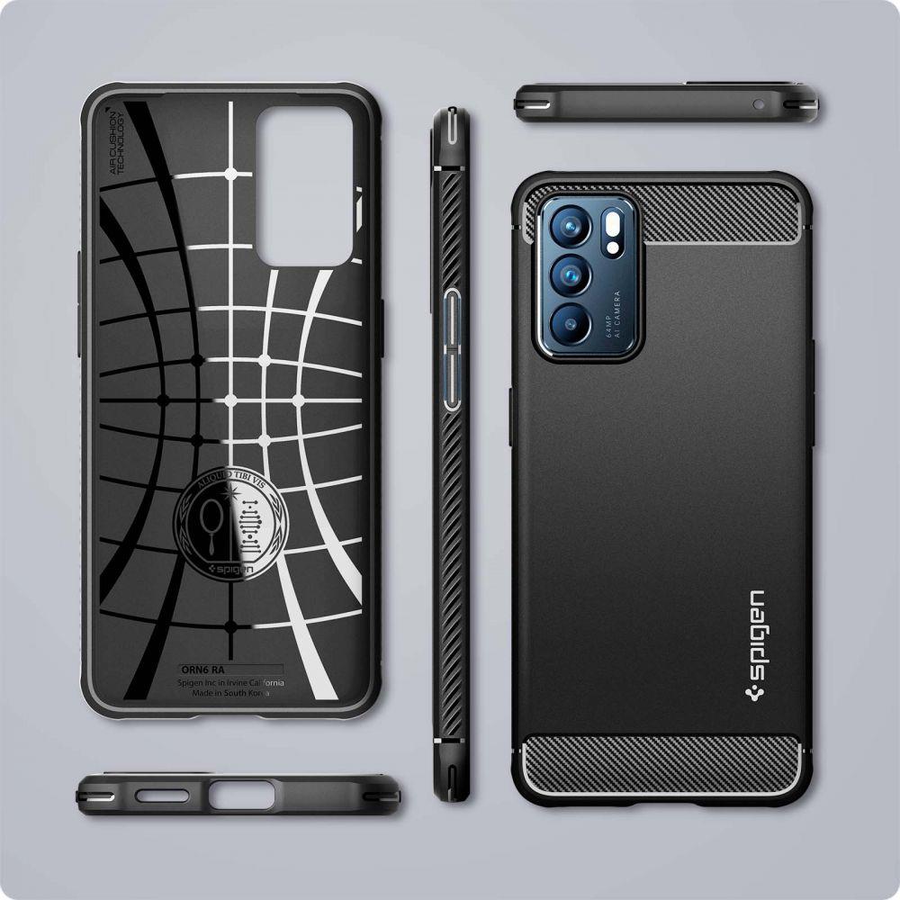 Pokrowiec Spigen Rugged Armor czarny Oppo Reno 6 5G / 2 Pokrowiec Spigen Rugged Armor czarny Oppo Reno 6 5G / 2