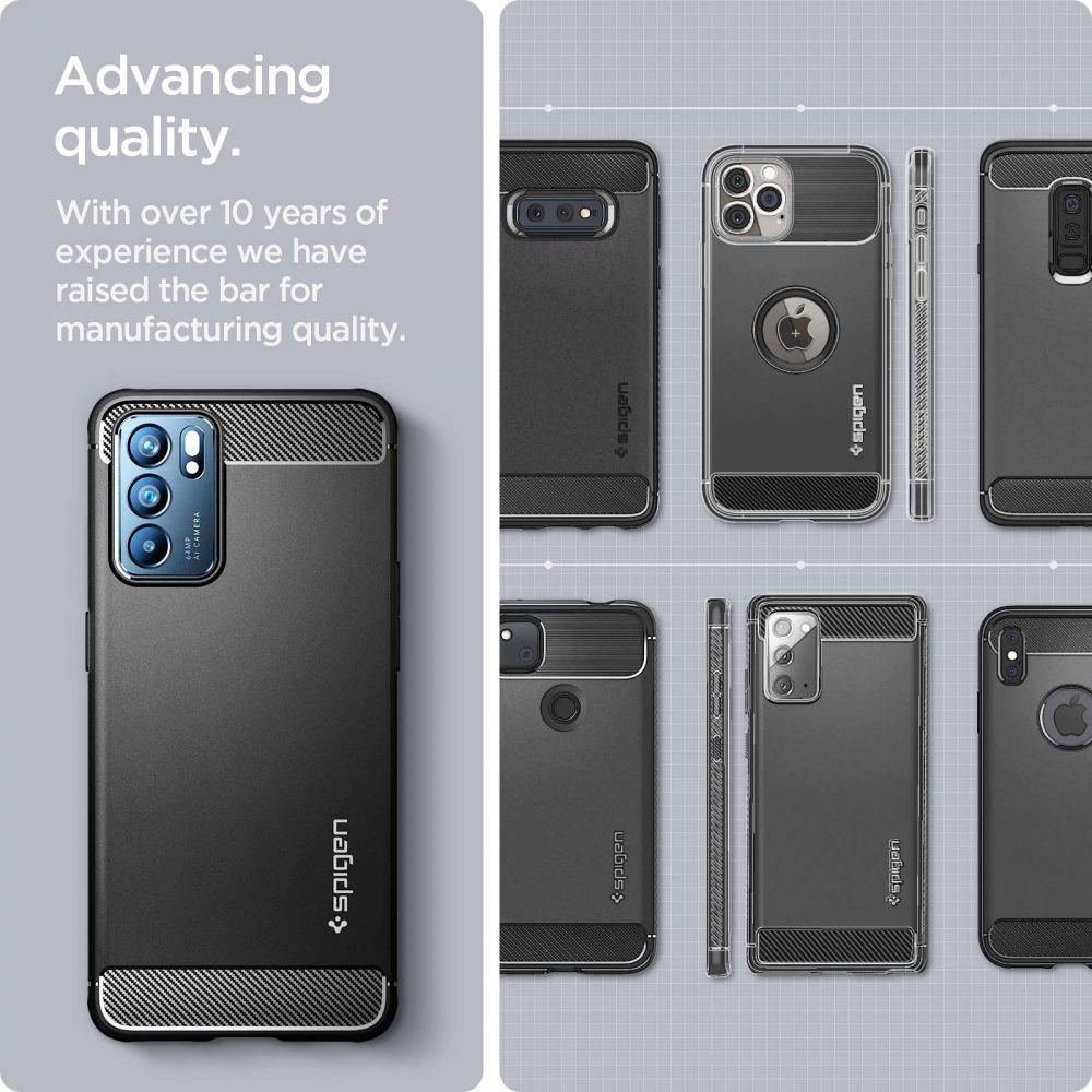 Pokrowiec Spigen Rugged Armor czarny Oppo Reno 6 5G / 4 Pokrowiec Spigen Rugged Armor czarny Oppo Reno 6 5G / 4