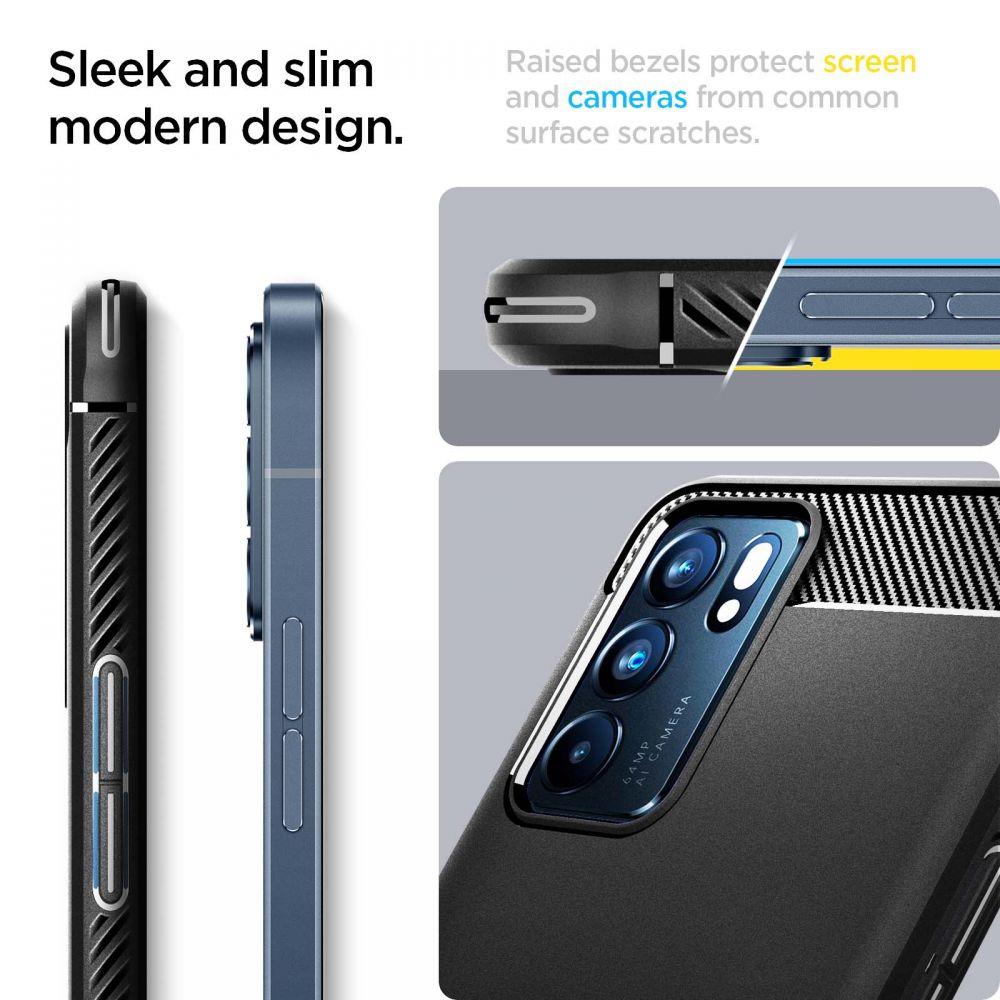 Pokrowiec Spigen Rugged Armor czarny Oppo Reno 6 5G / 5 Pokrowiec Spigen Rugged Armor czarny Oppo Reno 6 5G / 5