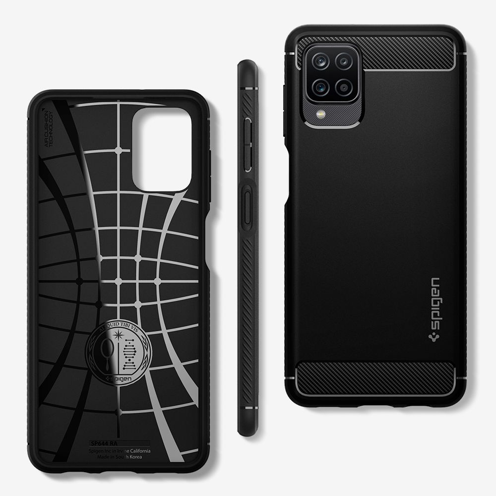 Pokrowiec pancerny Spigen Rugged Armor czarny Samsung Galaxy A12 / 7