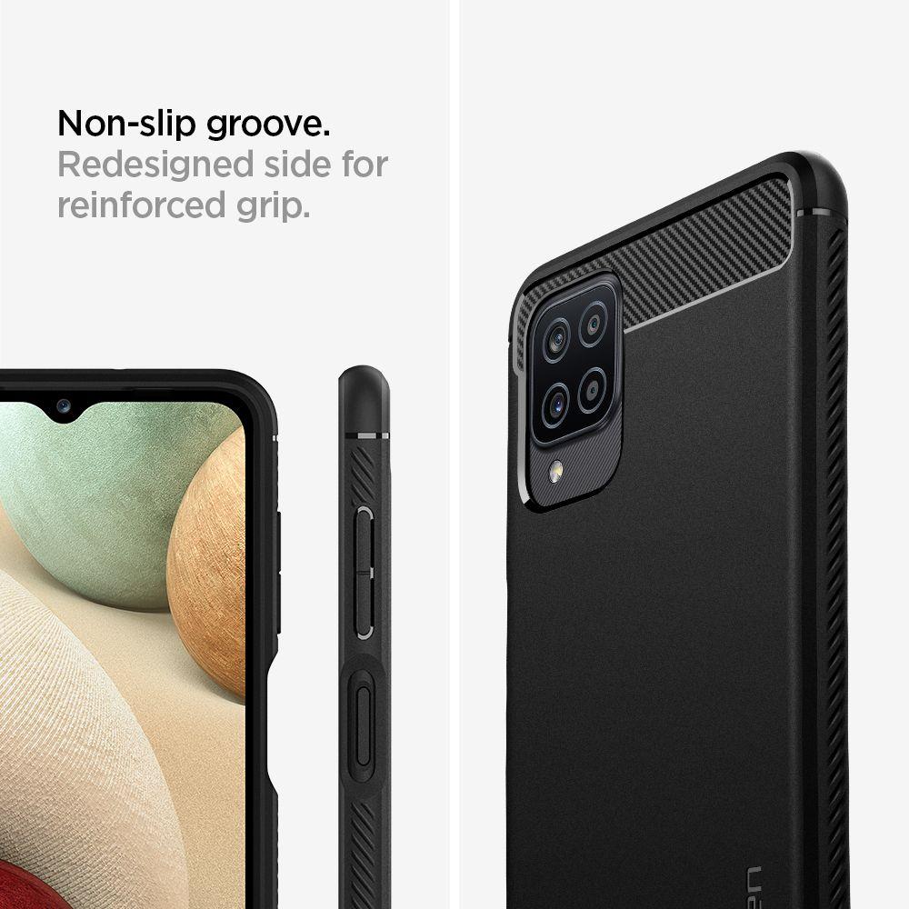 Pokrowiec Spigen Rugged Armor czarny Samsung Galaxy A12 / 8