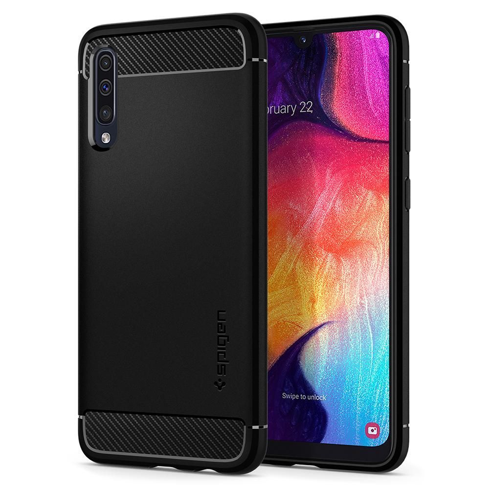 Pokrowiec pancerny Spigen Rugged Armor czarny Samsung Galaxy A30s