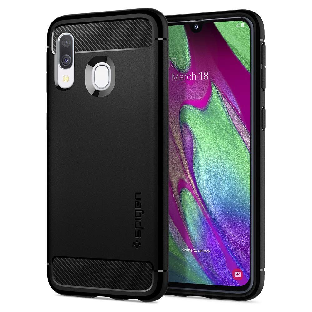 Pokrowiec pancerny Spigen Rugged Armor czarny Samsung Galaxy A40